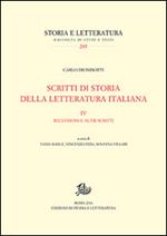 Scritti di storia della letteratura italiana. Vol. 4: Recensioni e altri scritti.