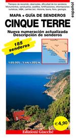 Cinque Terre. Mapa. Guía de senderos. 185 senderos, escala 1:25.000