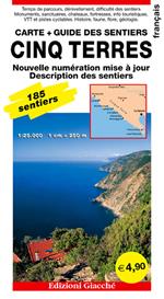 Cinq Terres. Carte. Guide des sentiers. 185 sentiers, echelle 1:25.000