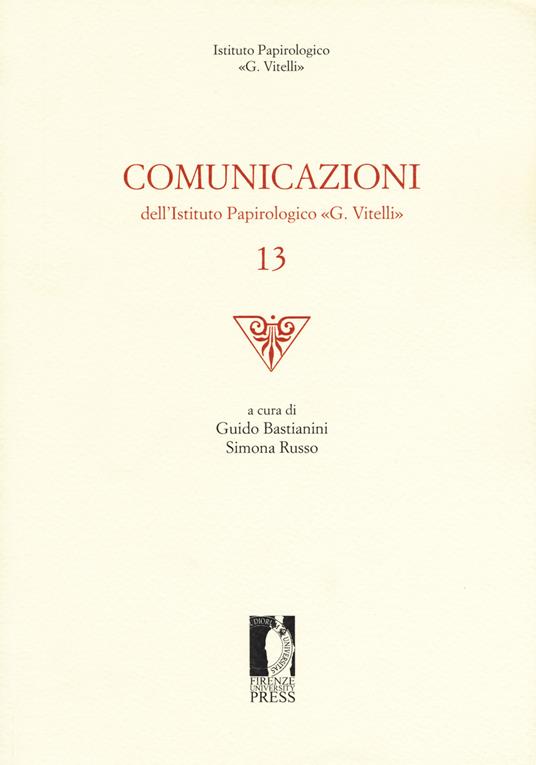 Comunicazioni dell'Istituto papirologico «G. Vitelli». Vol. 13 - copertina