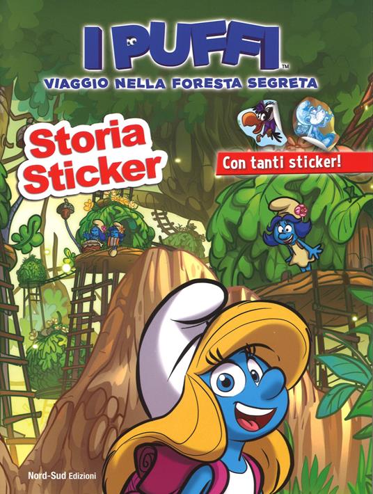 Storia sticker. Viaggio nella foresta segreta. I puffi. Ediz. a colori - Peyo - copertina