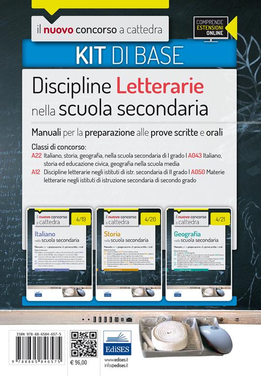 Il nuovo concorso a cattedra. Classi A22 (A043), A12 (A050) kit discipline letterarie. Manuali per la preparazione alle prove scritte ed orali. Con espansione online - copertina