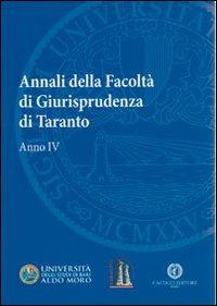 Annali della facoltà di giurisprudenza di Taranto. Vol. 4 - copertina