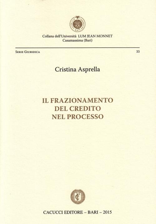 Il frazionamento del credito nel processo - Cristina Asprella - copertina