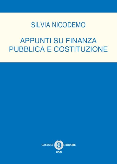 Appunti su finanza pubblica e costitizione - Silvia Nicodemo - copertina