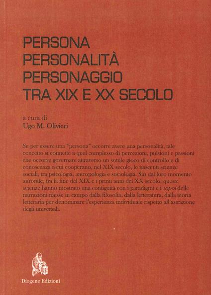 Persona, personalità, personaggio tra XIX e XX secolo - copertina