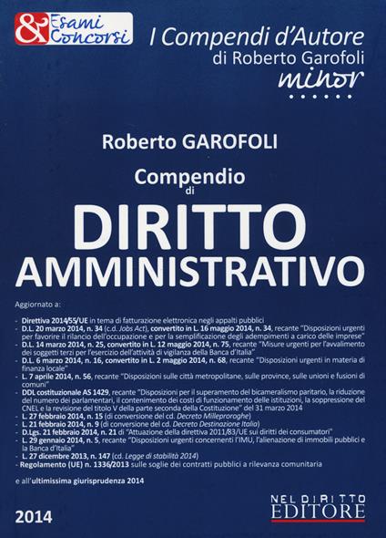 Compendio di diritto amministrativo - Roberto Garofoli - copertina