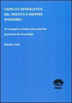 Capacità segnaletica del reddito e risorse intangibili. Un'indagine centrata sulle proprietà gestionali del knowledge