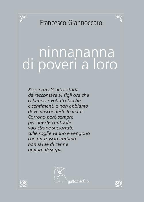 Ninnananna di poveri a loro - Francesco Giannoccaro - copertina