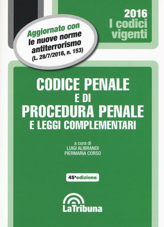 Codice penale e di procedura penale e leggi complementari - copertina