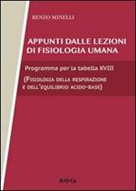 Appunti di fisiologia umana. Programma per la tabella XVIII, fisiologia della respirazione e dell'equilibrio acido base