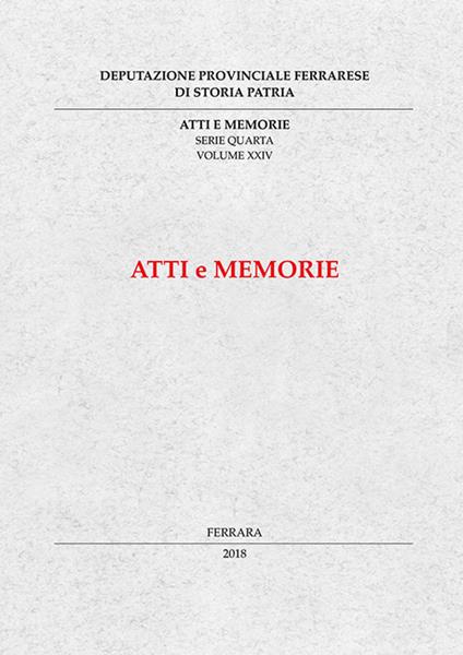 Atti e memorie. Serie IV. Vol. 24 - copertina