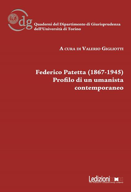 Federico Patetta (1867-1945). Profilo di un umanista contemporaneo - copertina