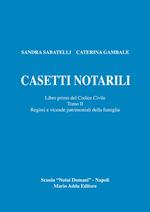 Casetti notarili. Libro primo del codice civile. Vol. 1\2: Regimi e vicende patrimoniai della famiglia.