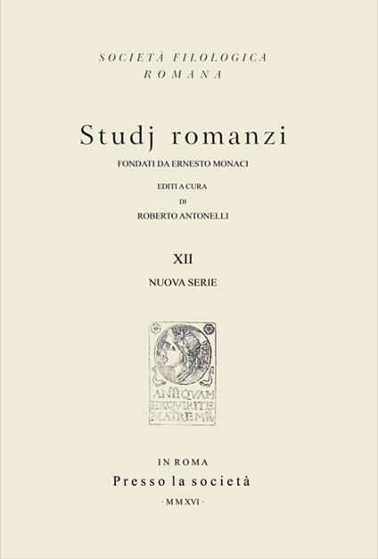 Studj romanzi. Nuova serie. Vol. 12 - copertina