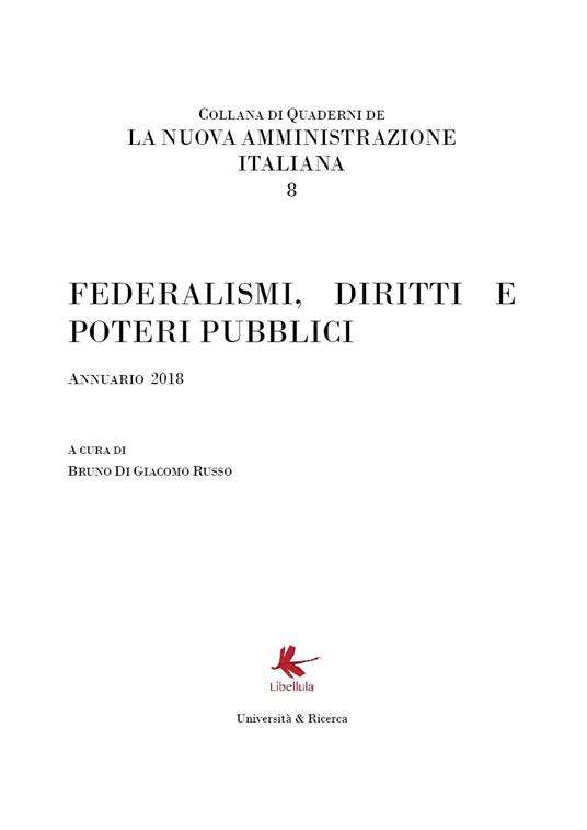 La nuova amministrazione italiana. Vol. 8: Federalismi, diritti e poteri pubblici. - copertina