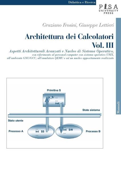 Architettura dei calcolatori. Vol. 3: Aspetti architetturali avanzati e nucleo di sistema operativo, con riferimento al personal computer con sistema operativo Unix.... - Graziano Frosini,Giuseppe Lettieri - copertina