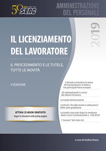 Il licenziamento del lavoratore - Andrea Russo - copertina