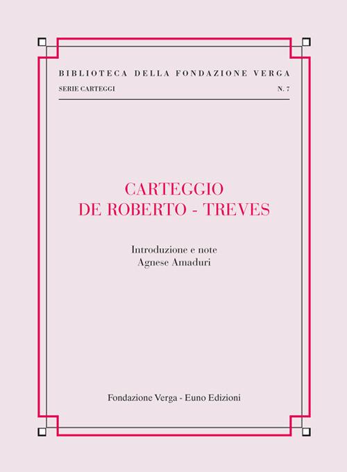 Carteggio De Roberto-Treves - copertina