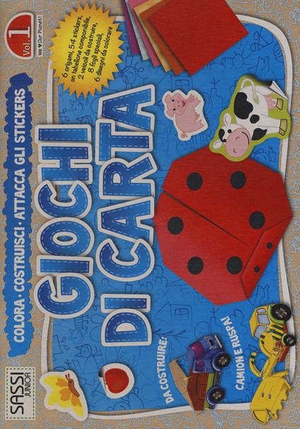 Giochi di carta. Colora, costruisci, attacca gli stickers. Vol. 1 - Aleksandra Kosmala-Czarnecka - copertina