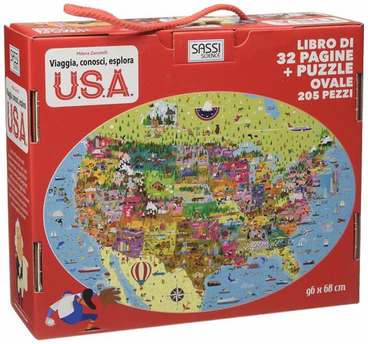 USA. Viaggia, conosci, esplora. Libro puzzle. Ediz. a colori. Con puzzle - Milena Zanotelli,Irena Trevisan - copertina