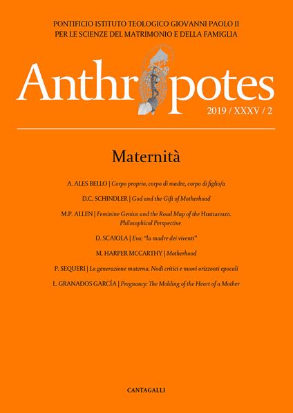 Anthropotes. Rivista di studi sulla persona e la famiglia (2019). Vol. 2: Maternità. - copertina