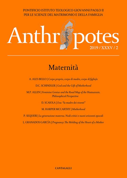 Anthropotes. Rivista di studi sulla persona e la famiglia (2019). Vol. 2: Maternità. - copertina