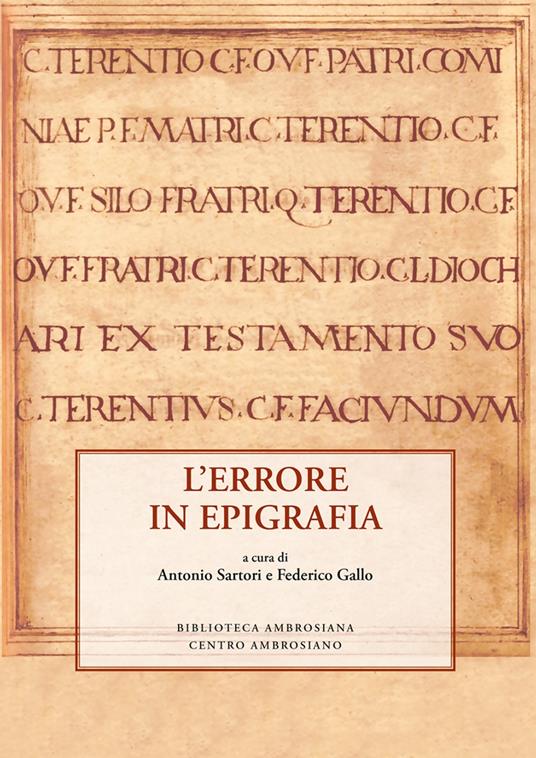 L' Errore in epigrafia - copertina