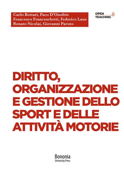 Diritto, organizzazione e gestione dello sport e delle attività motorie - copertina