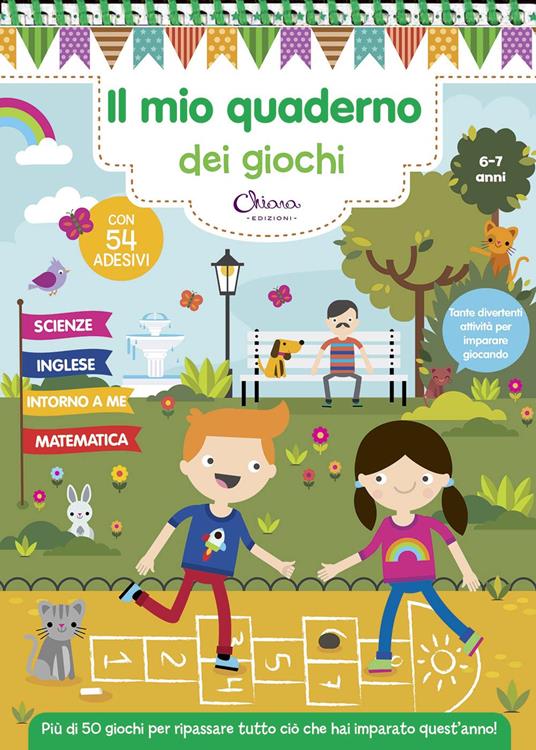 Il mio quaderno dei giochi 6/7 anni. Con adesivi. Ediz. a colori. Ediz. a spirale - copertina