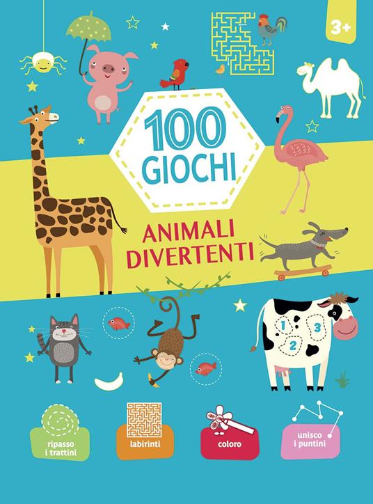 Animali divertenti. 100 giochi. Ediz. a colori - copertina