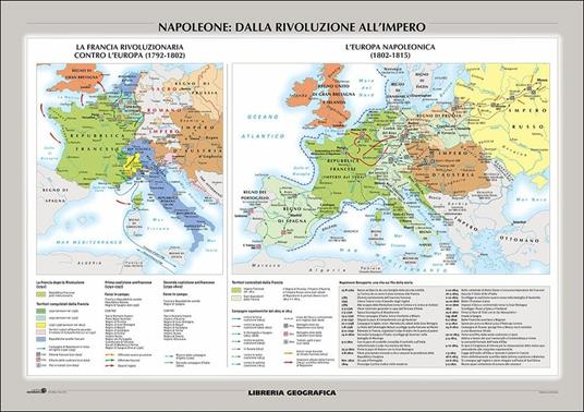 Napoleone: dalla Rivoluzione all'Impero. L'Europa della Restaurazione. Carta murale storica - copertina