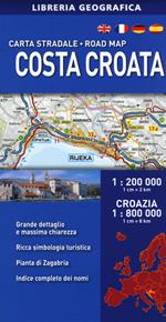 Costa croata 1:200.000. Croazia 1:800.000