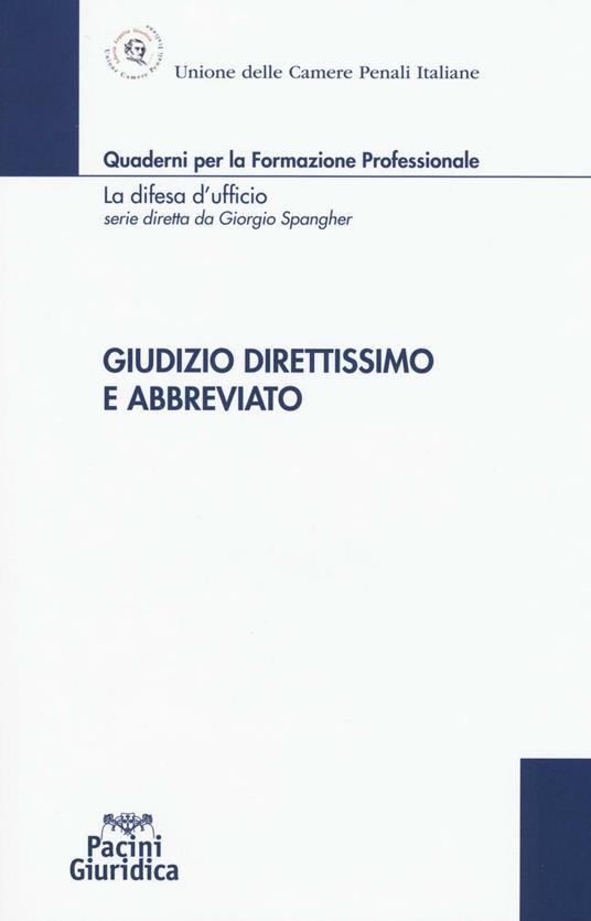 Giudizio direttissimo e abbreviato - copertina