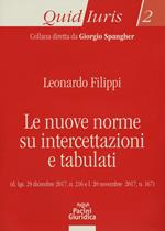 Le nuove norme su intercettazioni e tabulati. D.lgs. 29 dicembre 2017, n. 216 e l. 20 novembre 2017, n. 167