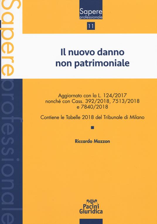 Il nuovo danno non patrimoniale - Riccardo Mazzon - copertina