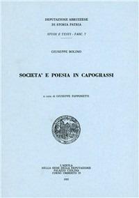 Società e poesia in Capograssi - Giuseppe Bolino - copertina