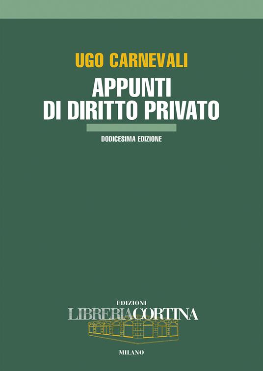 Appunti di diritto privato - Ugo Carnevali - copertina