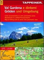 Cartina val Gardena e dintorni. Ediz. multilingue