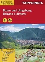 Cartina Bolzano e dintorni. Carta escursionistica & carta panoramica aerea. Ediz. multilingue