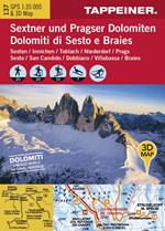 Winter Wonderland Dolomiti di Sesto e Braies. Sesto, San Candido, Dobbiaco, Villabassa... Carta topografica 1:25.000. Con panoramiche 3D. Ediz italiana e tedesca. Ediz. bilingue