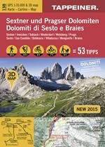 Dolomiti di Sesto e Braies. Cartina escursionistica 3D. 1:35.000 Ediz. italiana e tedesca