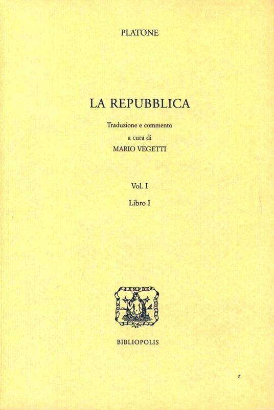 La repubblica. Libro 1º - Platone - copertina