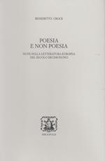 Poesia e non poesia. Note sulla letteratura europea del secolo decimonono