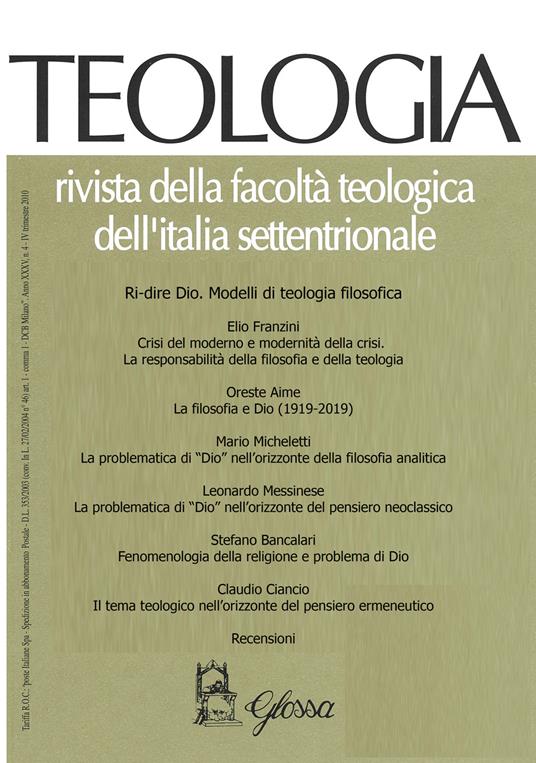 Teologia (2020). Vol. 2 - copertina