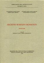 Archivio Rodolfo Mondolfo. Inventari