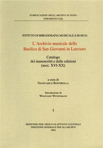 L' archivio musicale della Basilica di San Giovanni in Laterano. Catalogo dei manoscritti e delle edizioni (secc. XVI-XX) - 2