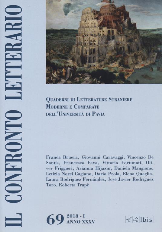 Il confronto letterario. Quaderni del Dipartimento di lingue e letterature straniere moderne dell'Università di Pavia. Vol. 69 - copertina