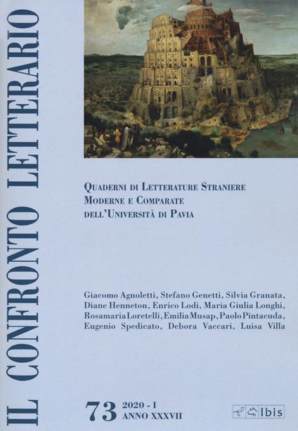 Il confronto letterario. Quaderni di letterature straniere moderne e comparate dell'Università di Pavia (2019). Vol. 73 - copertina