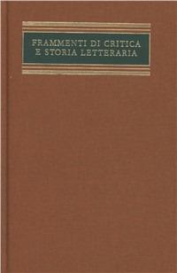 Frammenti di critica e storia letteraria - Giovanni Gentile - copertina